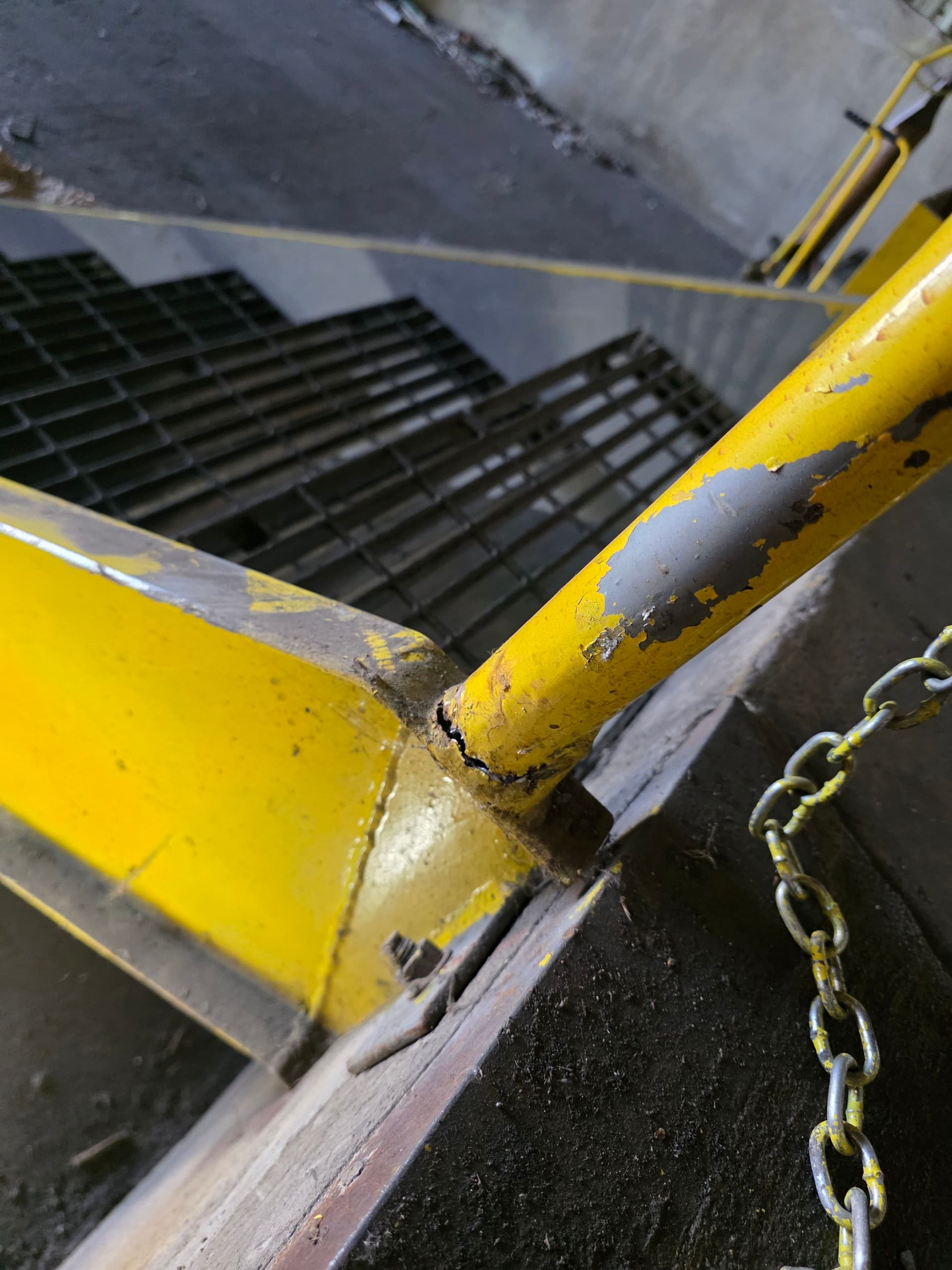 Loading Dock Stair Railing Welding Repair After Truck Impact