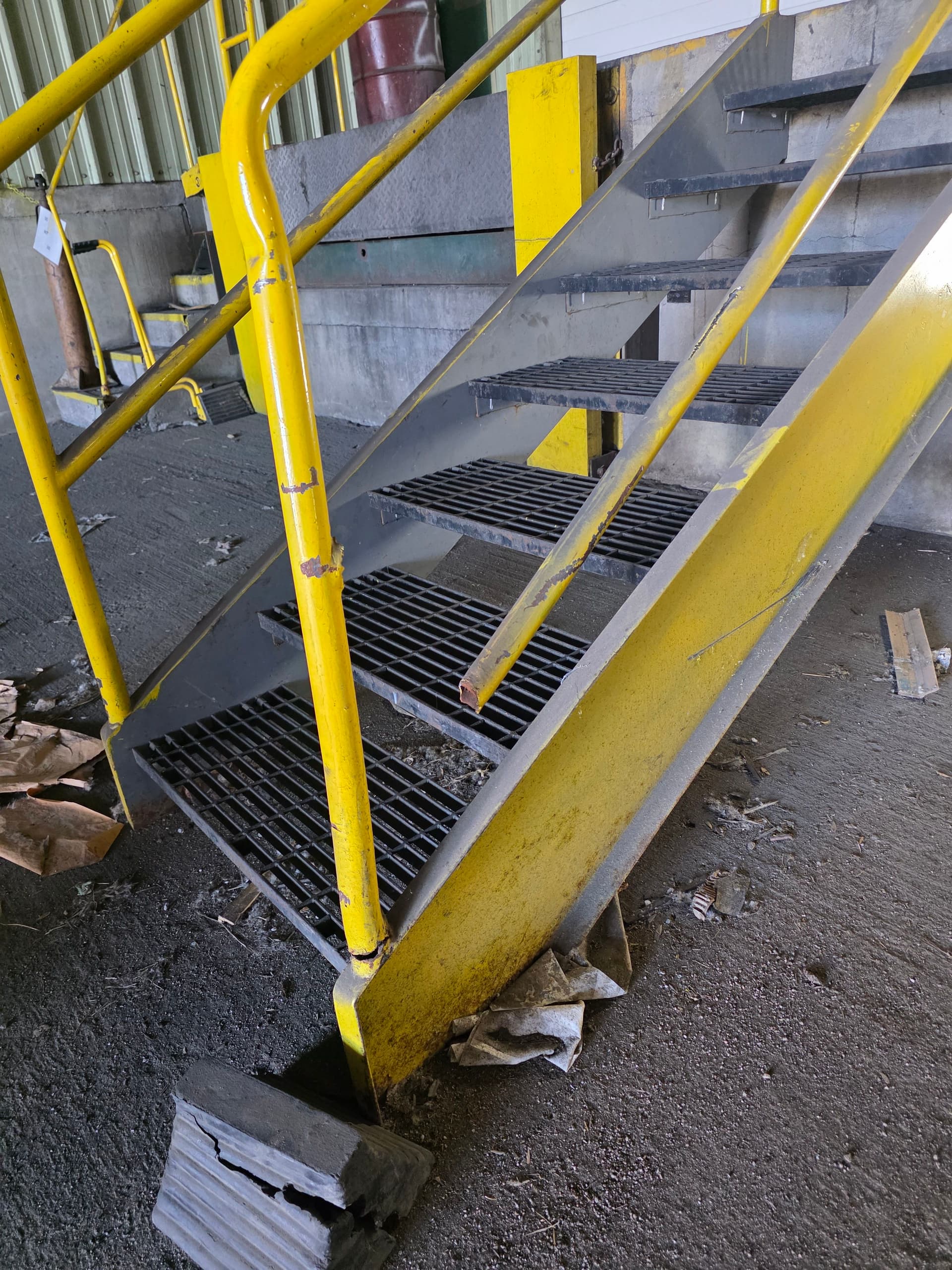 Loading Dock Stair Railing Welding Repair After Truck Impact