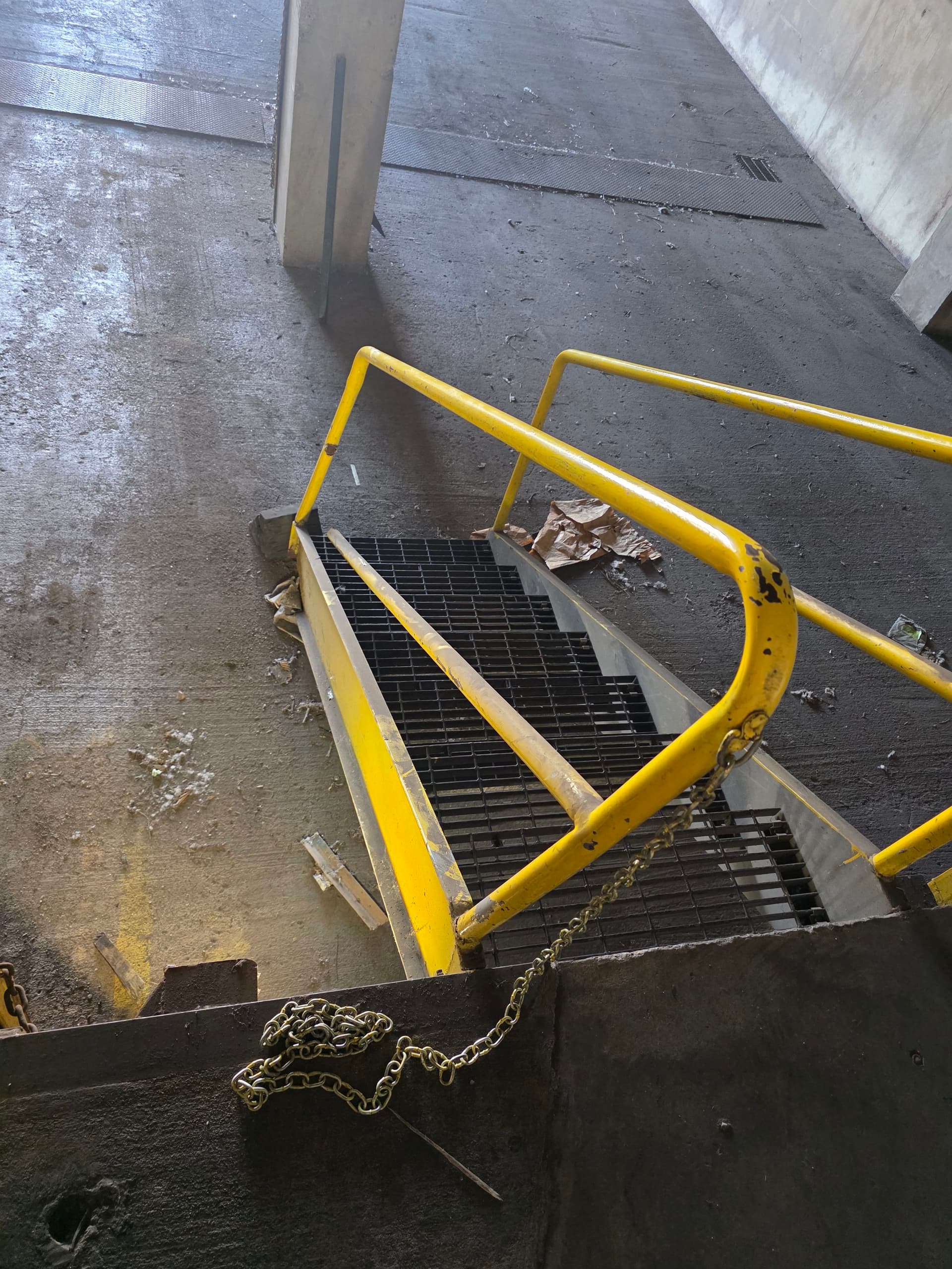 Loading Dock Stair Railing Welding Repair After Truck Impact